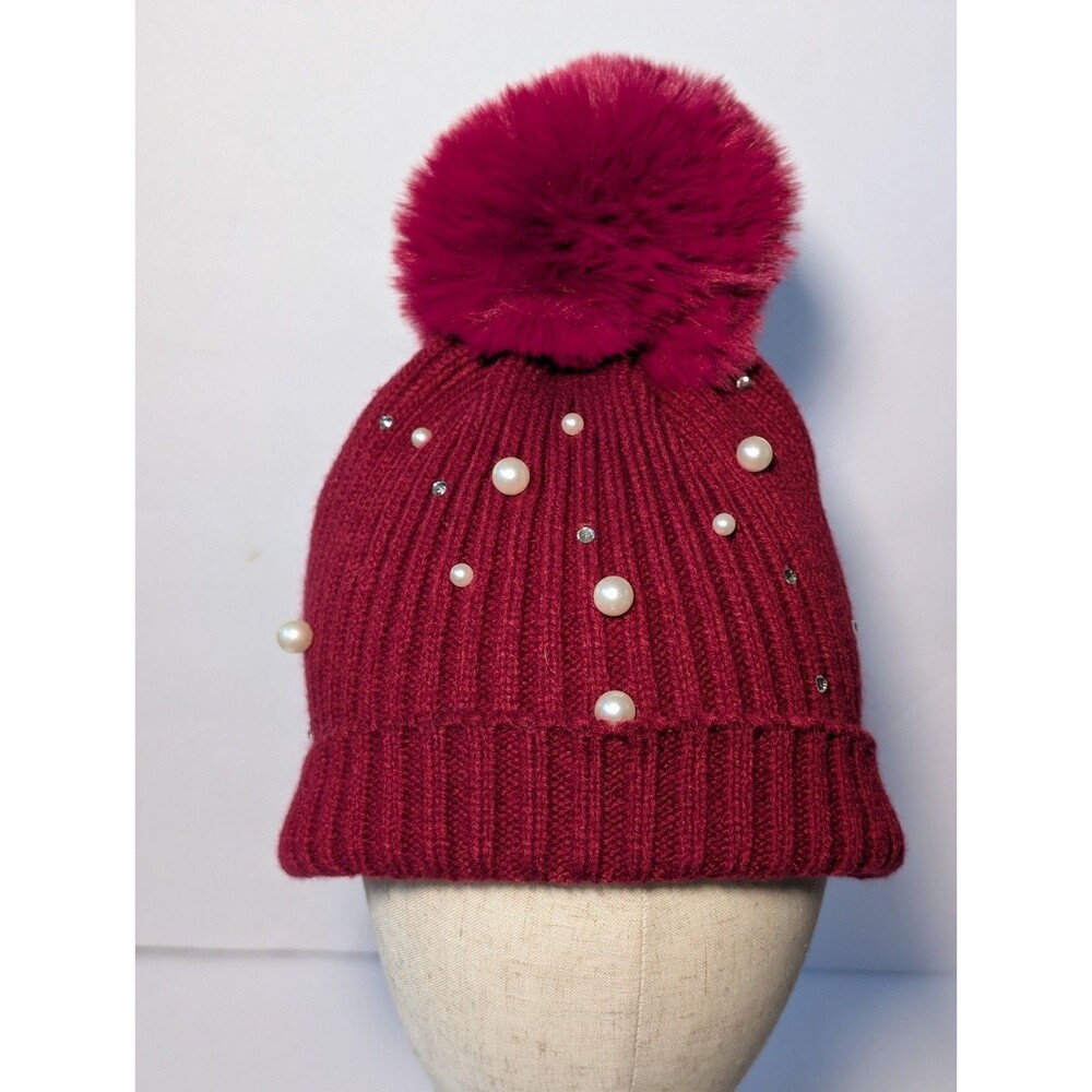 Market & Layne Burgundy Pearl Beanie